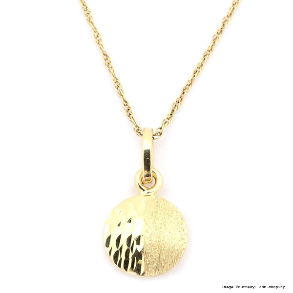 Split Disc Yellow Gold Necklace